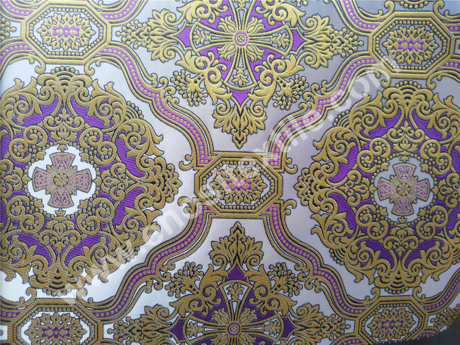 KL-5003 BLACK-GOLD-PURPLE Metallic Fabric